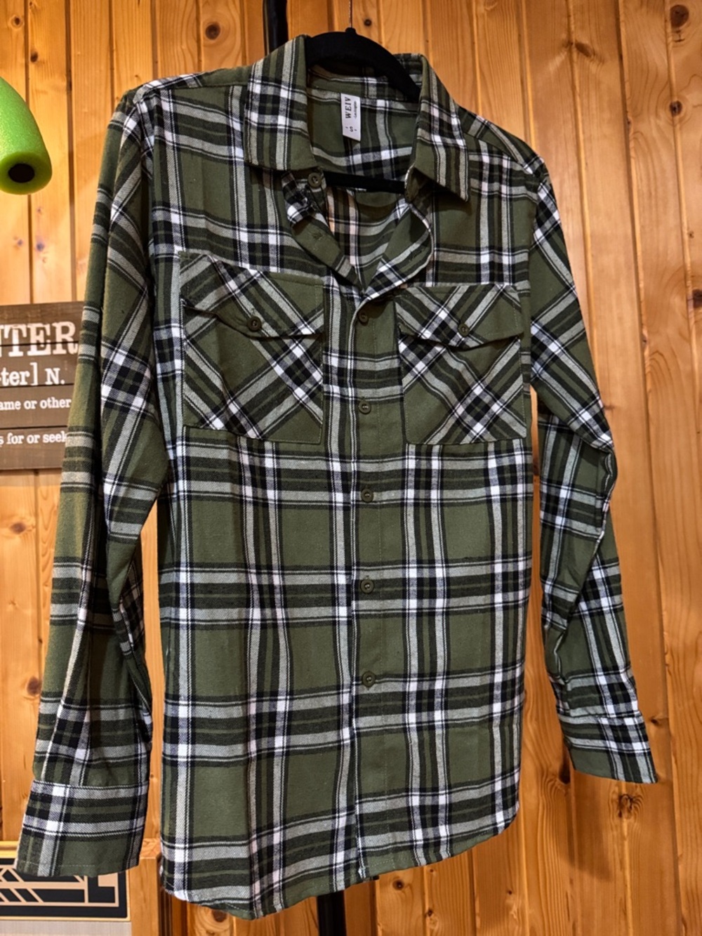 Men's Olive Green Plaid Lightweight Shirt Jacket